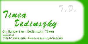 timea dedinszky business card